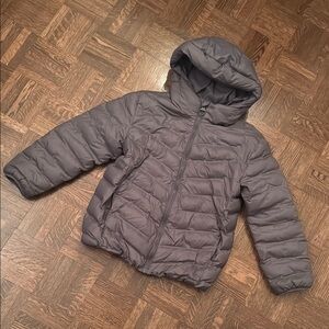 Zara Kids Gray Hooded light Puffer Nylon Jacket - size 8-9